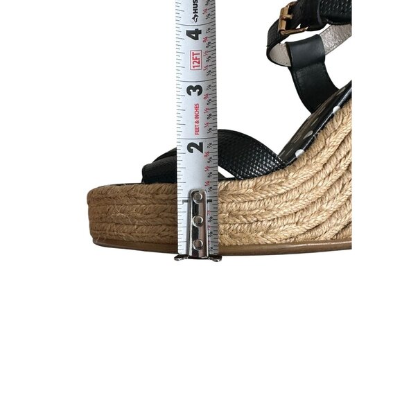MARC BY MARC JACOBS Black Leather Espadrilles Wedges Size 6 - Picture 8 of 9